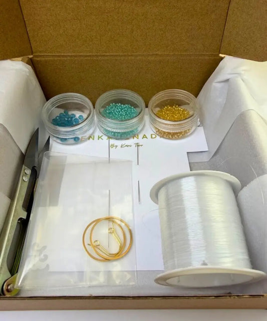 Kit de Materiales Aros Olivia – Joyería Artesanal con Mostacillas y Cristales